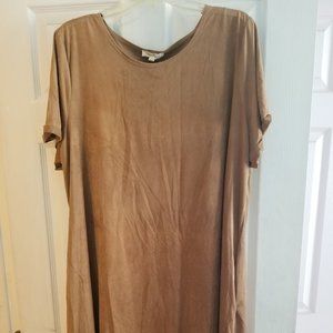 Paper Plane Faux Suede Camel Plus Size 3X Dress
